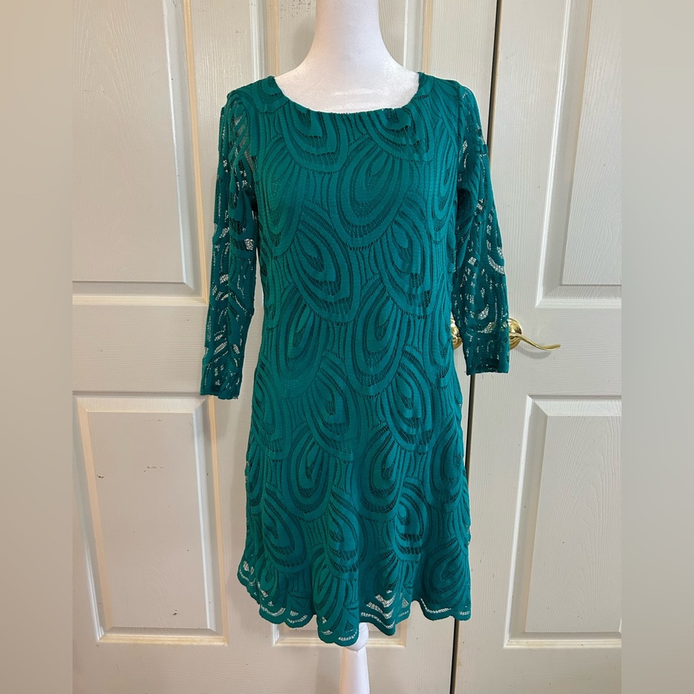 Principles by Ben de Lisi turquoise lace dress, size 6